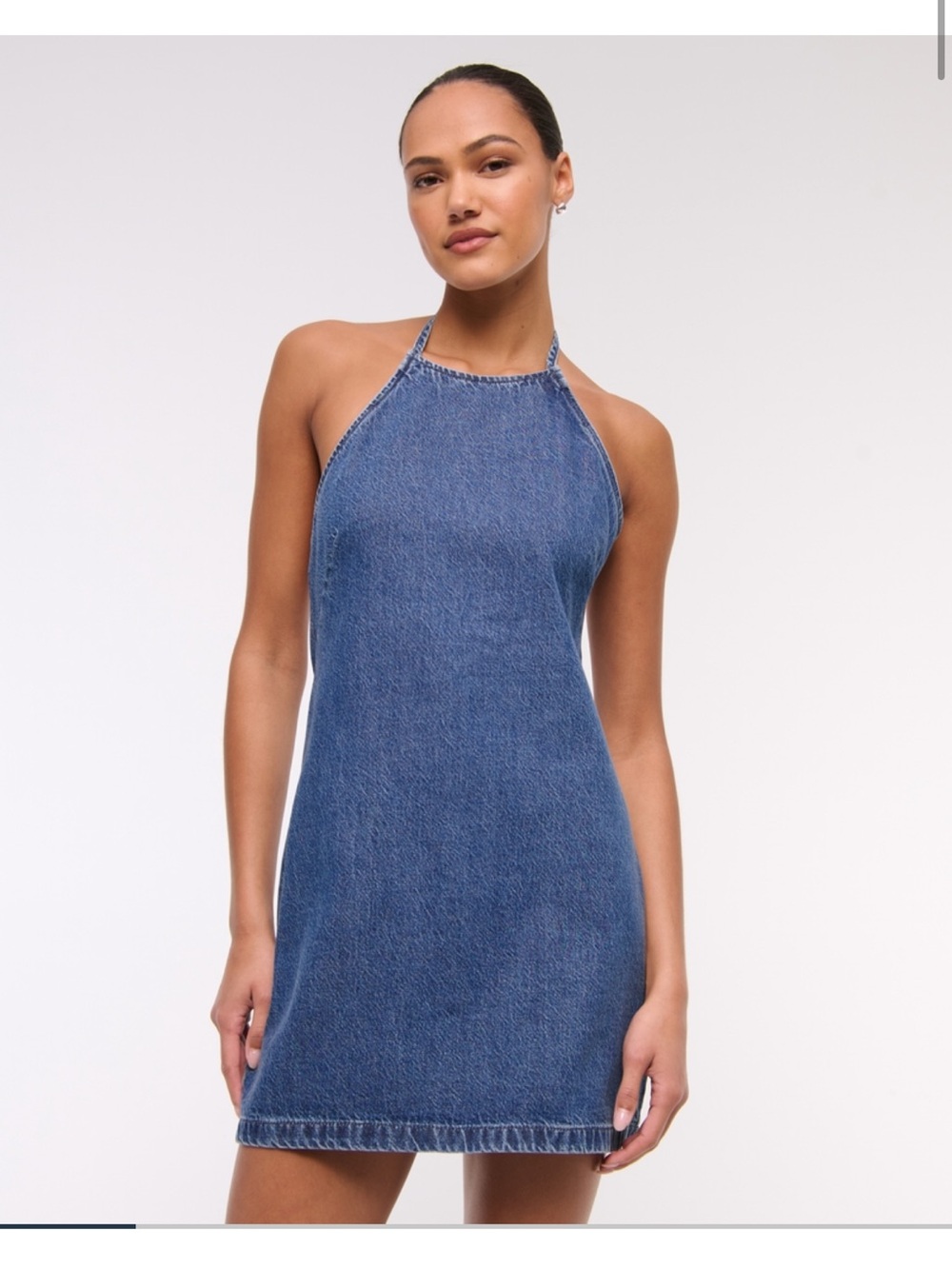 Abercrombie & Fitch Mini Jean Halter Dress